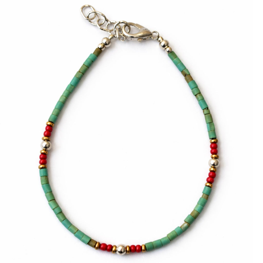 Nepalese Extra Fine Gem Bracelet with Vibrant Turquoise Beads