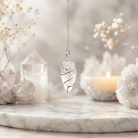 Raw Gemstone Pendulum - Rock Quartz