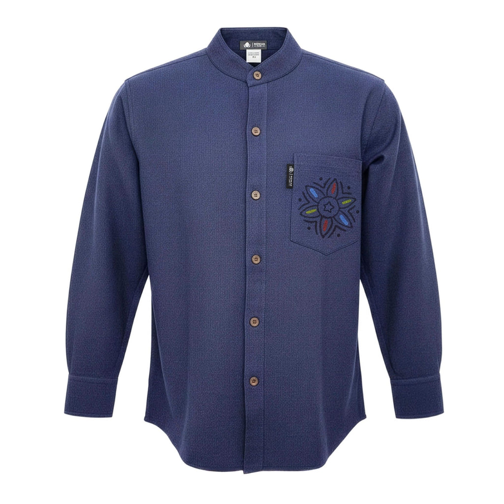 Nomad Sari Kathmandu Shirt in Indigo with Unique Pocket Detail