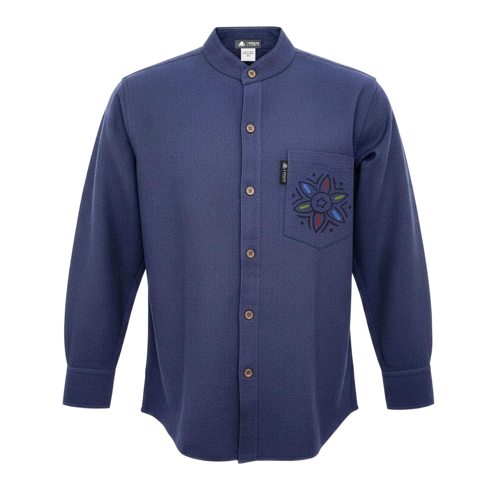 Nomad Sari Kathmandu Shirt in Indigo with Unique Pocket Detail