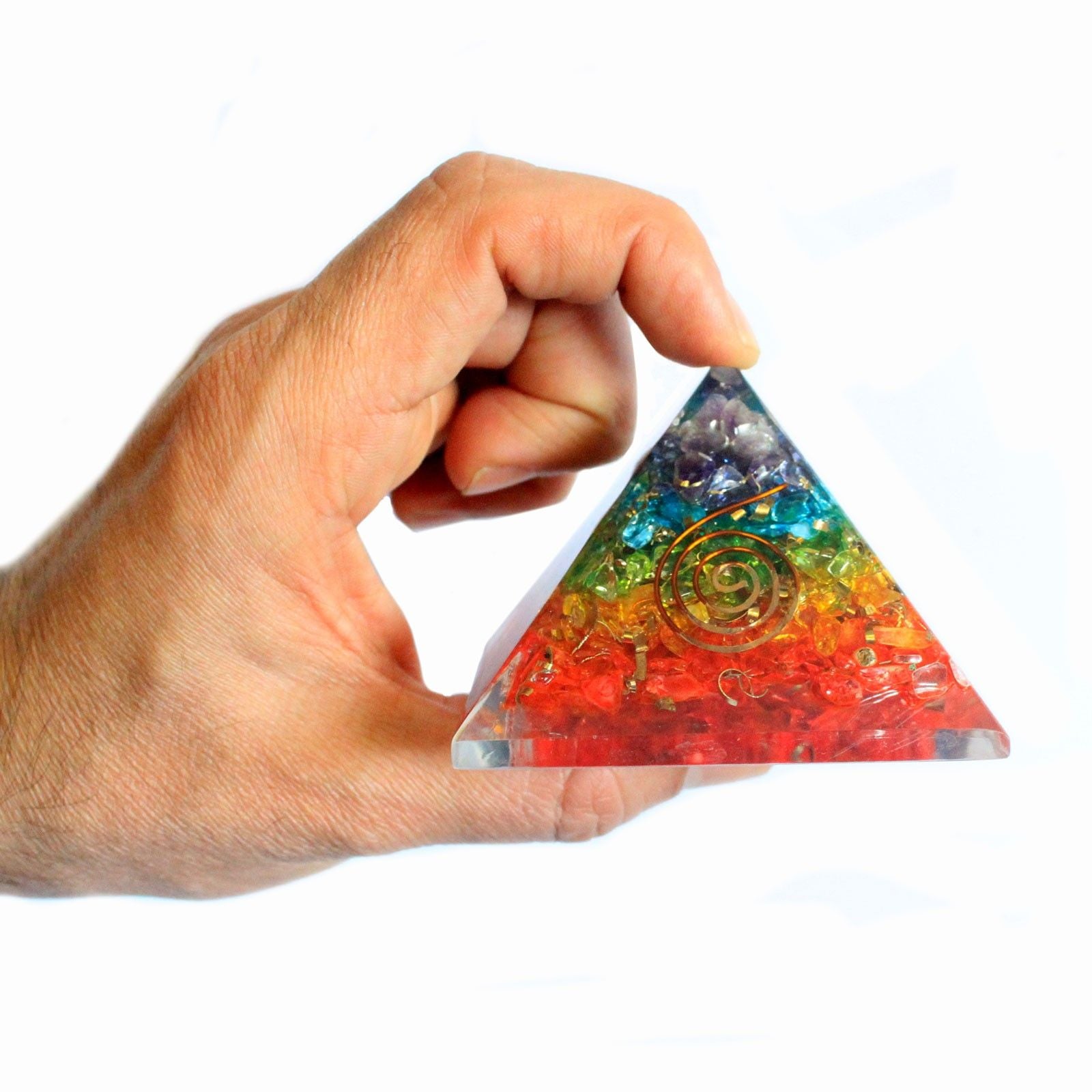 Large Orgonite Pyramid 70mm - Chakra Gemchips
