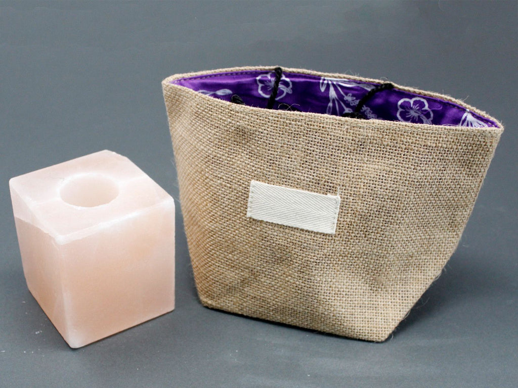Natural Jute Cotton Gift Bag with Lavender Lining Large Size