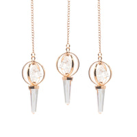 Stellar Gateway - Two Piece Spinning Merkaba Star in Copper Pendulum -  Clear Quartz