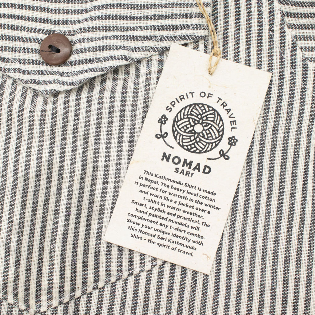 Nomad Sari Grandad Shirt in Grey Stone for Everyday Style
