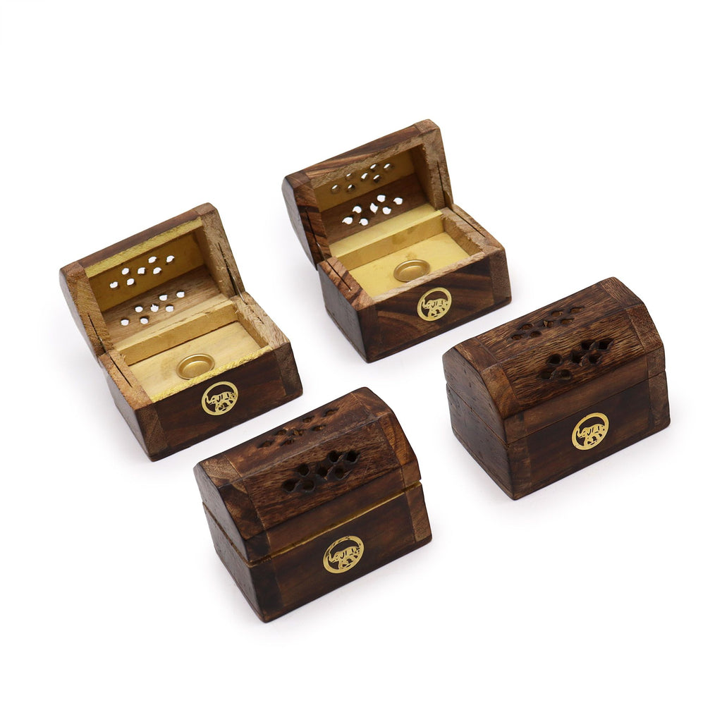 Mini Incense Cone Smoke Box Crafted from Mango Wood Design