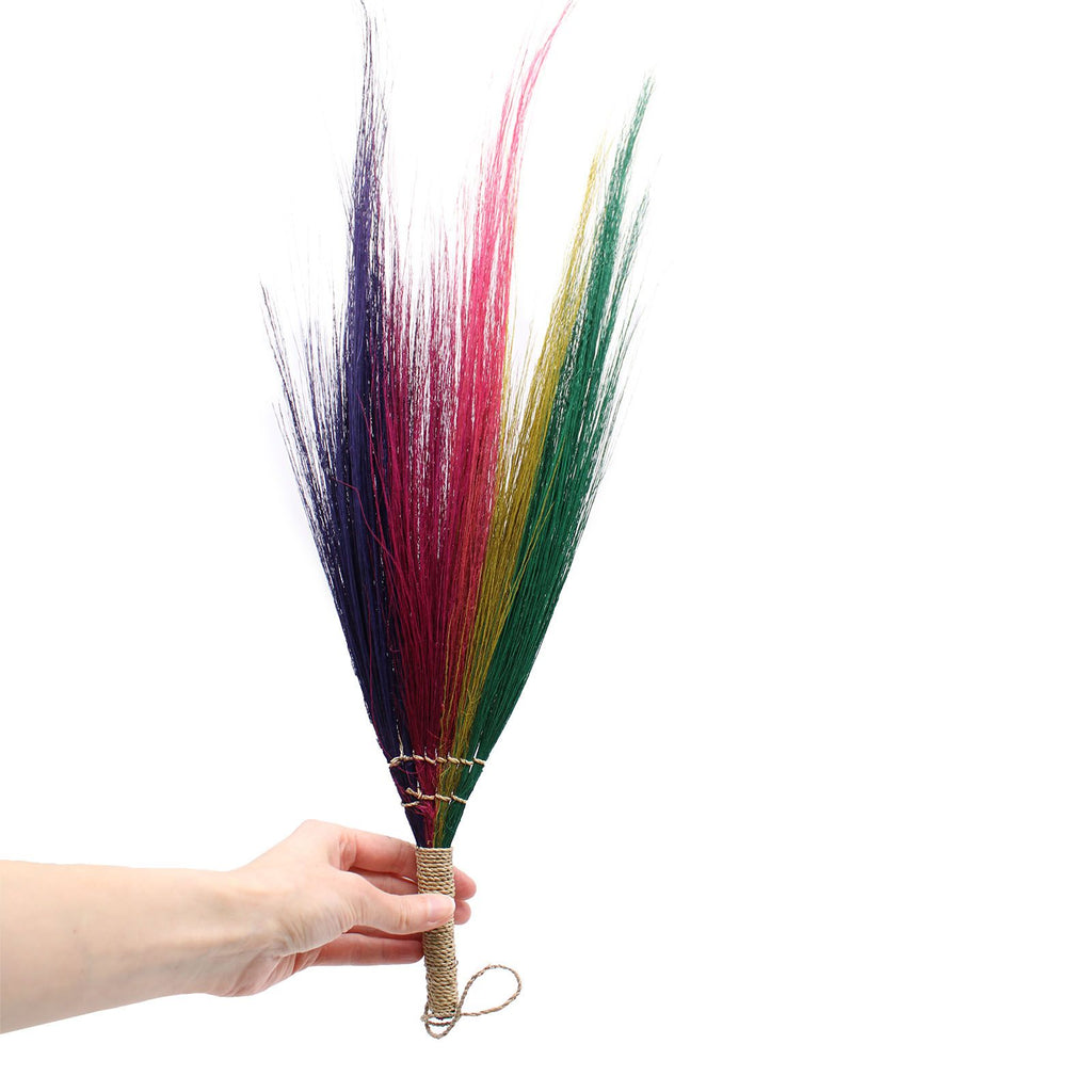 Set of 4 Rainbow Coloured Pampas Brooms for Home Decor