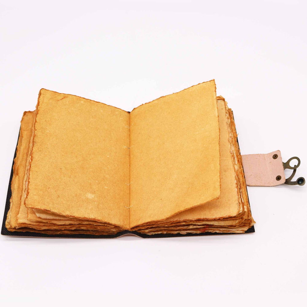 Leather Seven Chakra Colours Deckle Edge Notebook for Journaling