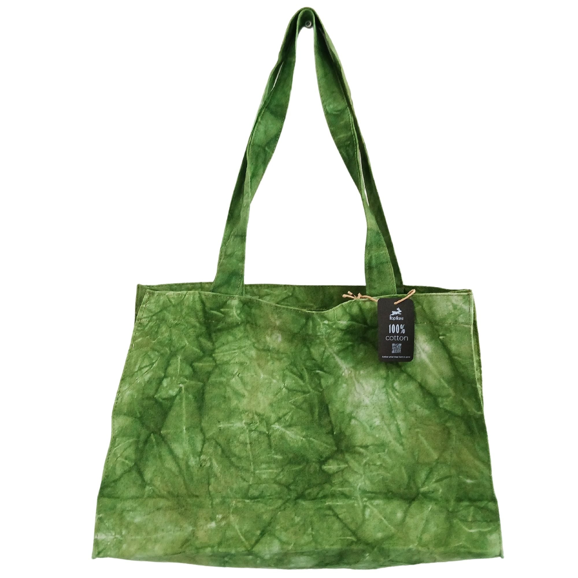 Handy Bag in Forest Green with Stonewash Effect for Daily Use