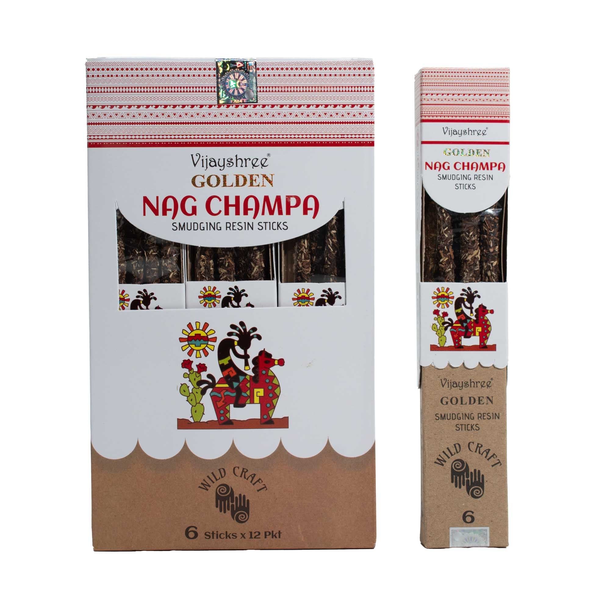 Golden Nag Champa Smudging Resin Sticks in 30g Pack