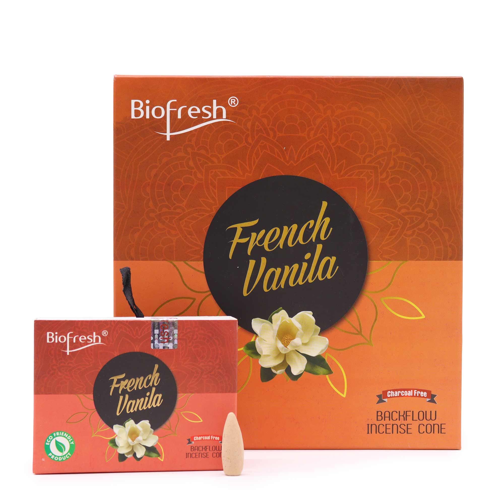 Biofresh Backflow Incense Cones French Vanilla Aroma Delight