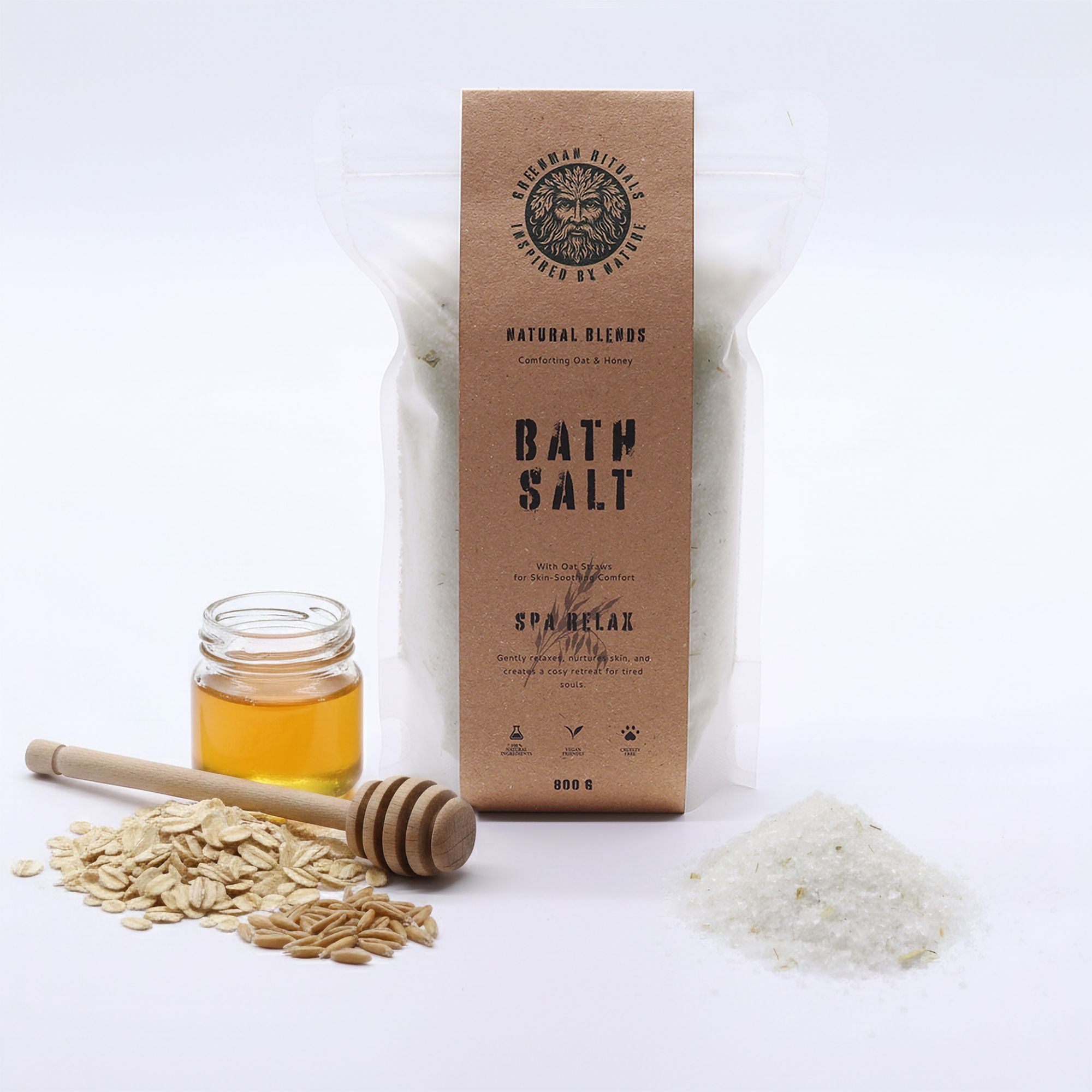 Greenman Rituals Oat & Honey Epsom Bath Salt for Relaxation