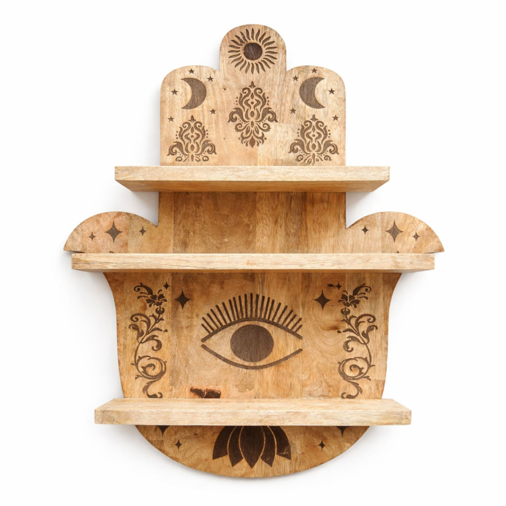 Hamsa Shaped Wall Shelf for Home Decor and Display Ideas