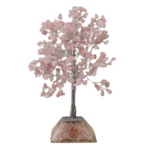 Gemstone Tree with Orgonite Base Featuring 320 Rose Quartz Stones