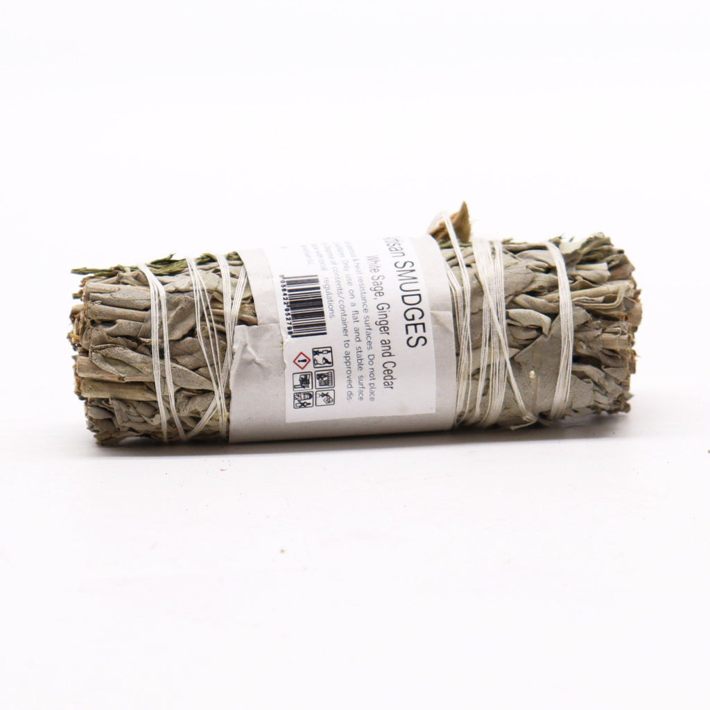 Smudge Stick White Sage Ginger and Cedar for Cleansing Rituals