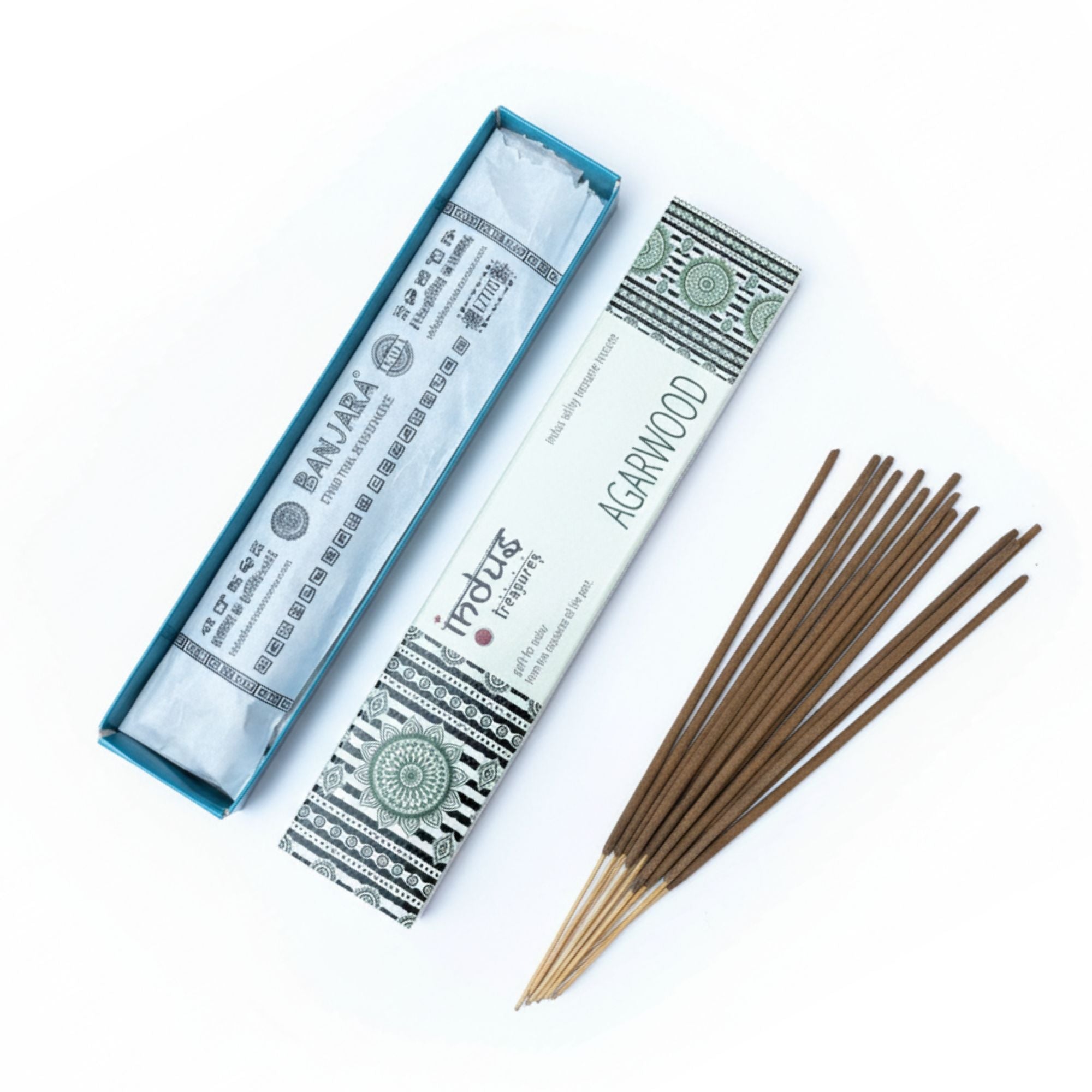 Indus Treasures Agarwood Incense Sticks 15g Pack for Serenity