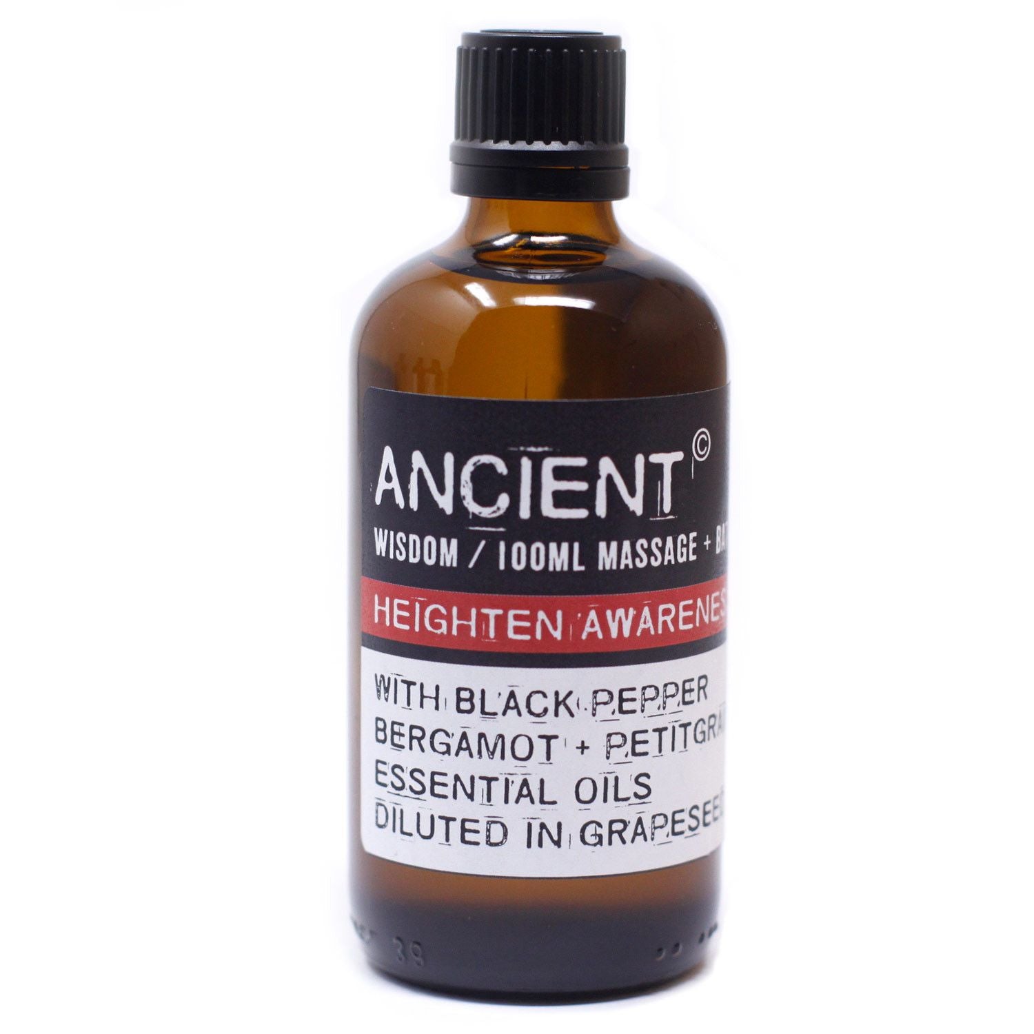 Heighten Awareness Massage Oil 100ml with Essential Oils Blend
