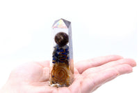 Orgonite Obelisk Power Point Copper, Lapis and Yellow Aventurine - 90x25 mm