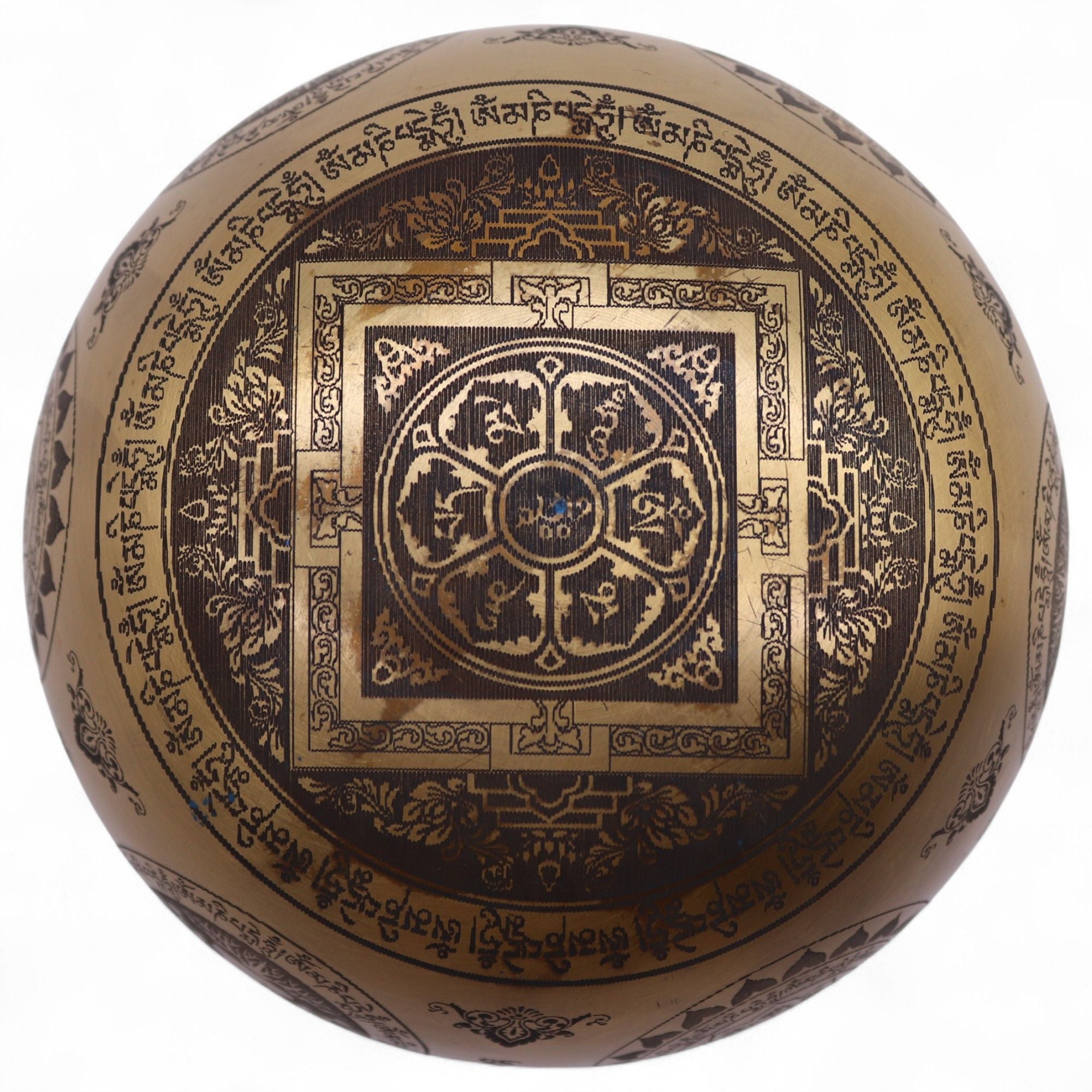Pure Brass Etched Yogi Set of 4 Singing Bowls for Meditation