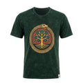 Nomad Sari Stonewashed Cotton T Shirt with Tree of Life Design