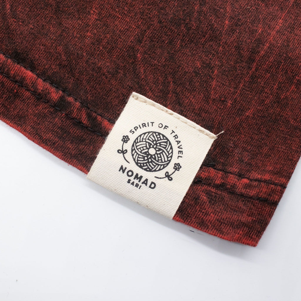 Nomad Sari Stonewashed Cotton T Shirt with Dragon Mandala Design