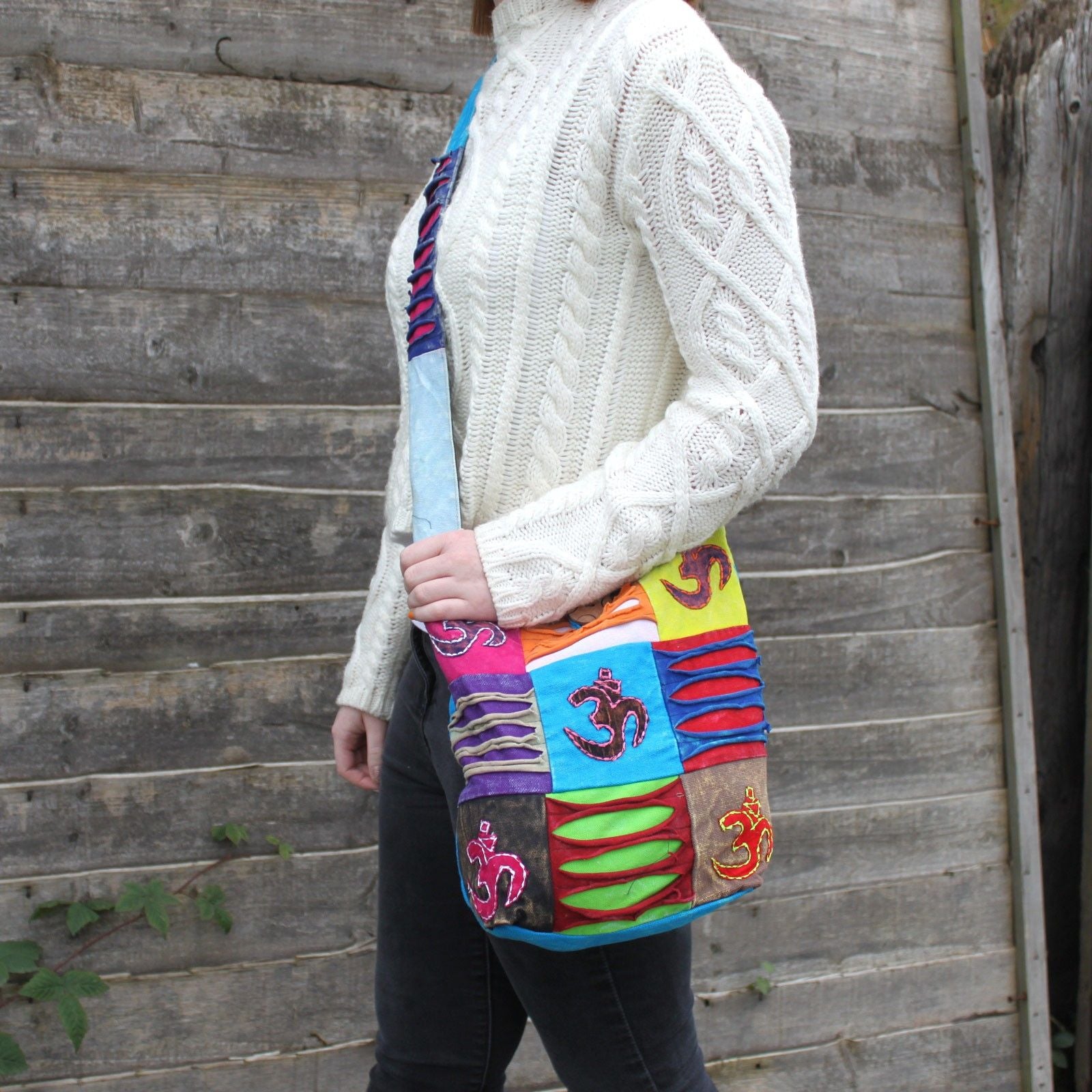Stylish Teal Ethnic Sling Bag with Unique Om Design for Daily Use