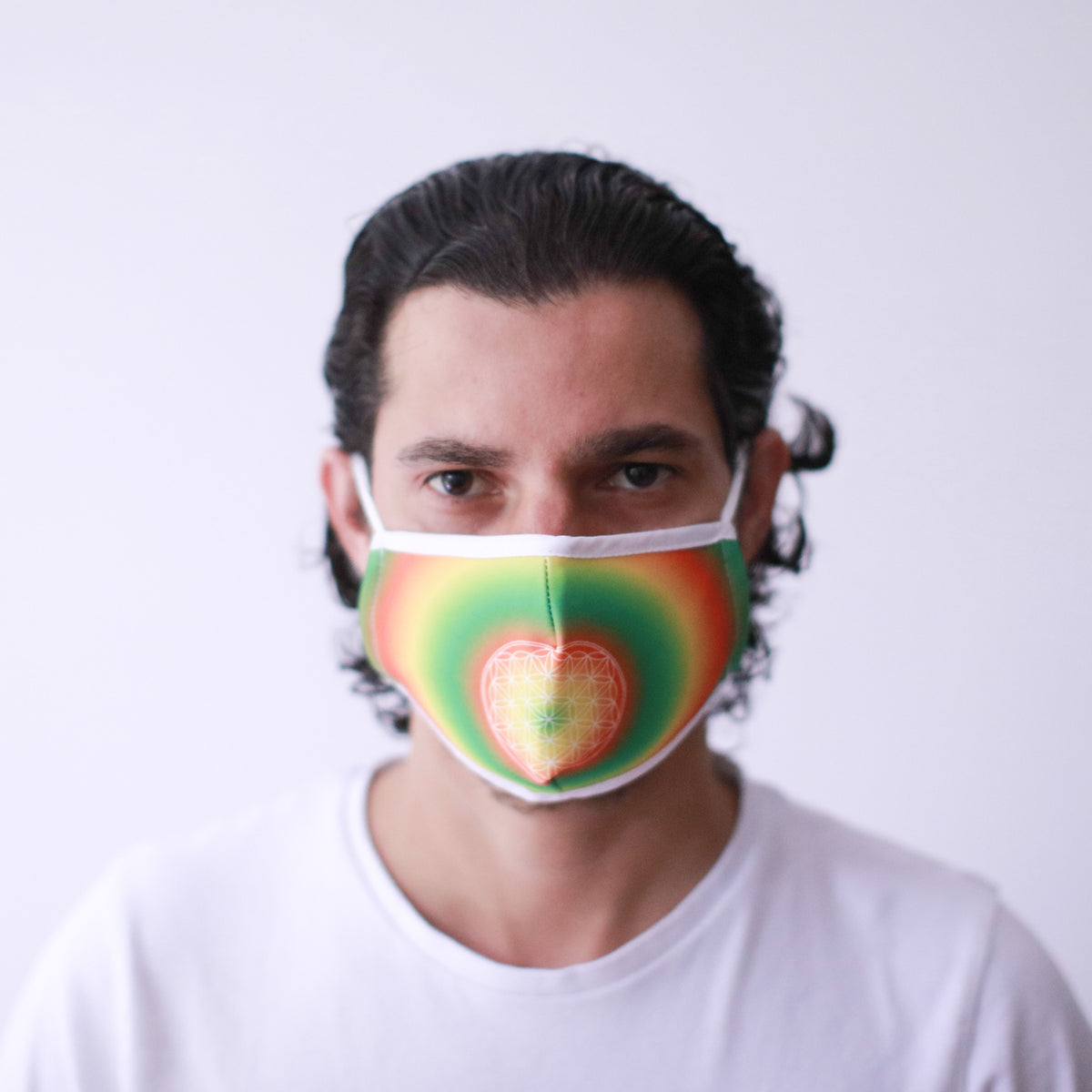 Reusable Poly-Cotton Face Mask with Filter Pocket – Flower of Life (Adult)