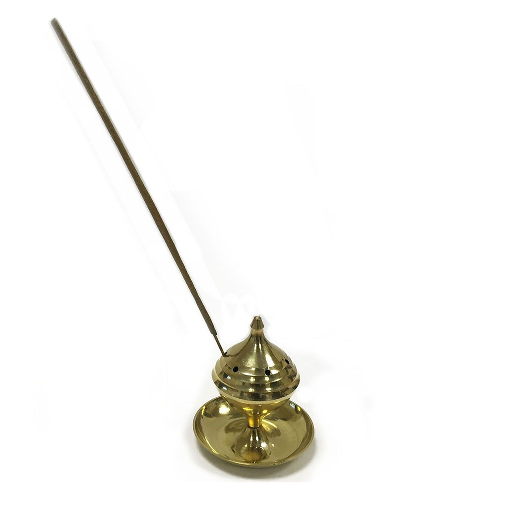 Elegant Medium Brass Incense Burner for Calming Aromatic Fragrance