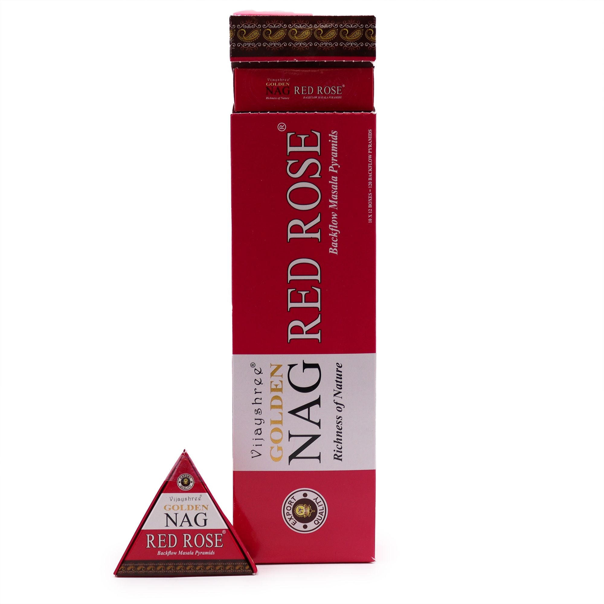 42g Jumbo Golden Nag Red Rose Backflow Incense Cones for Fragrance