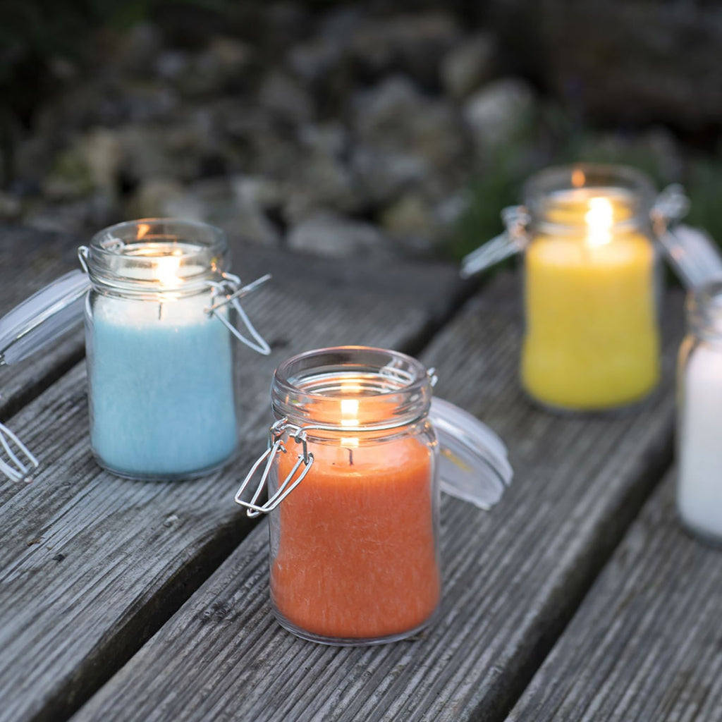 Pure Olive Wax Jar Candle in Turquoise with 25 Hour Burn Time