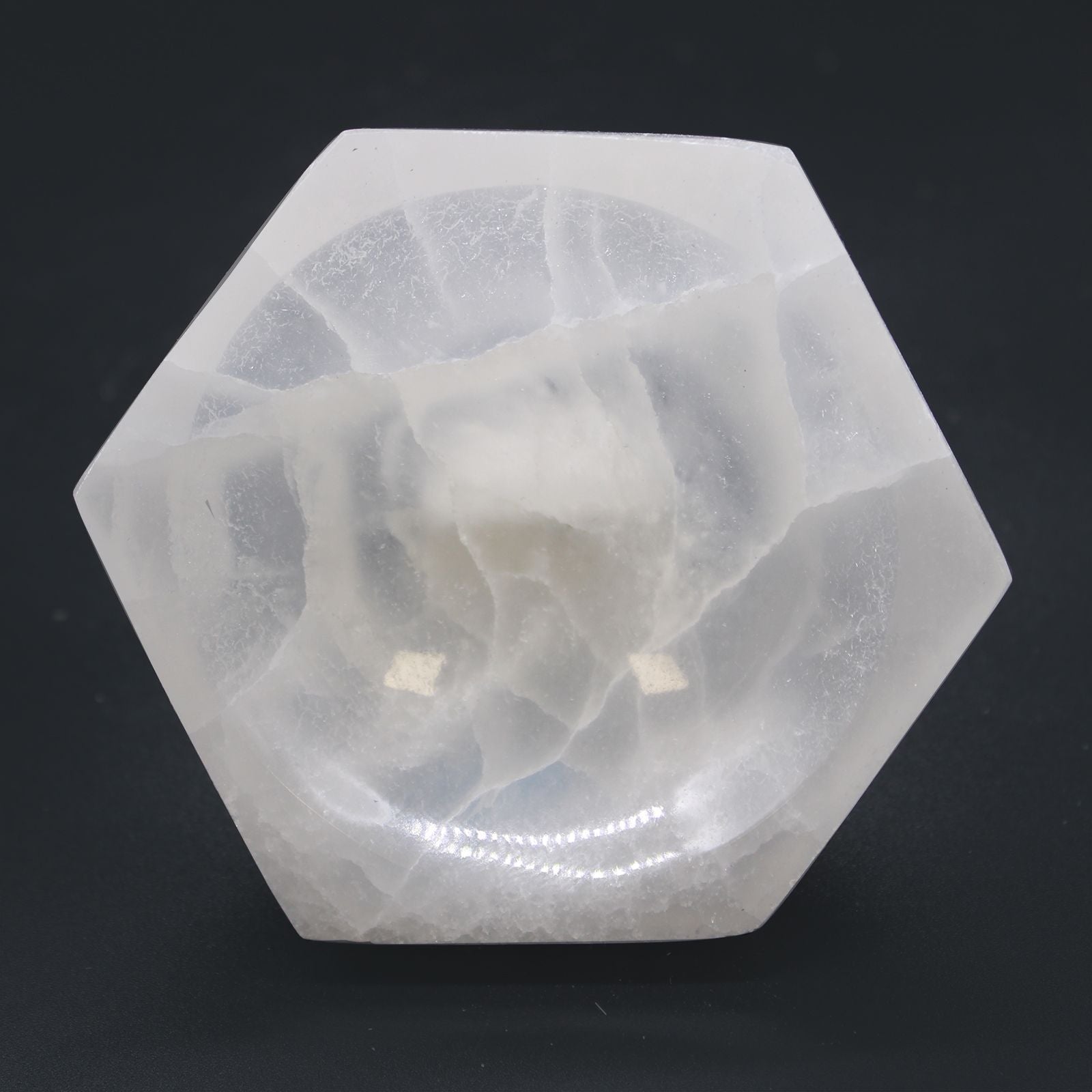 Selenite Hex Bowl 10cm for Stylish Home Decor and Accents