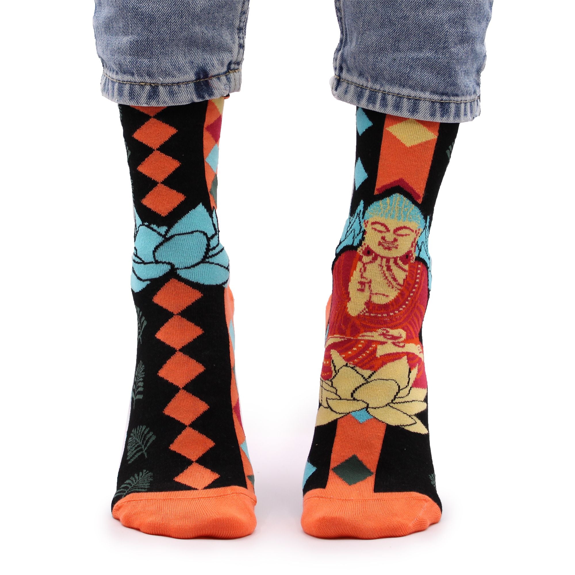 Hop Hare Bamboo Socks S/M - Blue Buddha & LotusÂ