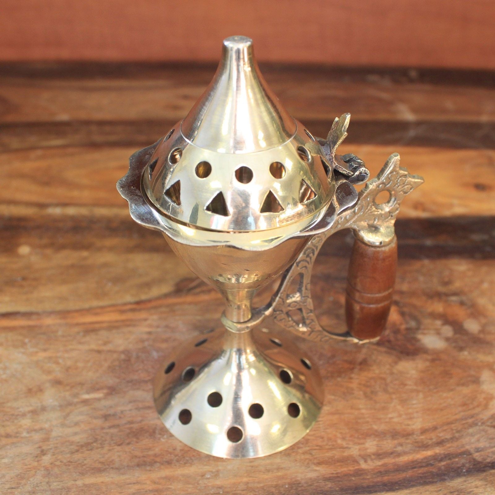 Elegant Cone Burner with Handle for Incense and Charcoal Use
