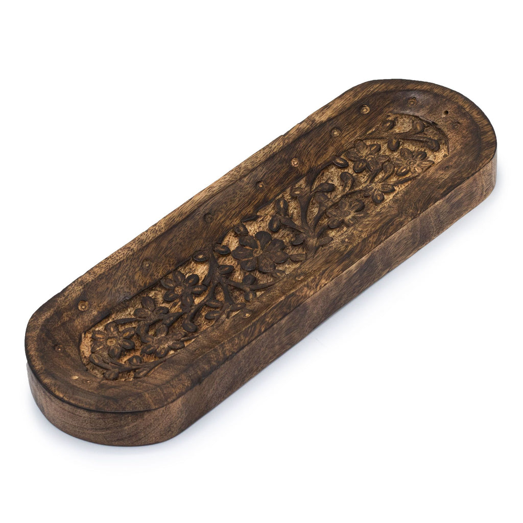Large Incense Tray 30x10cm with Stunning Flower Design