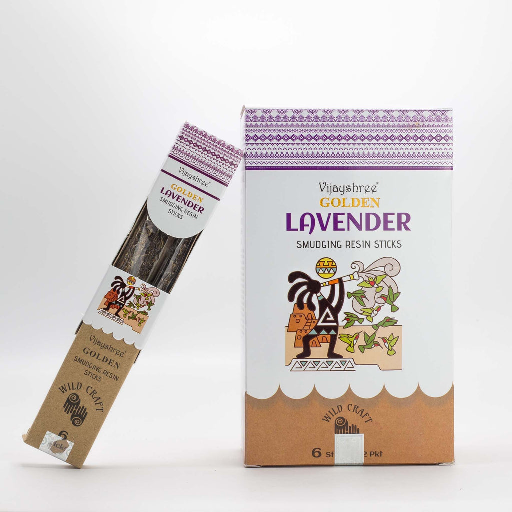 Golden Lavender Smudging Resin Sticks for Peaceful Atmosphere