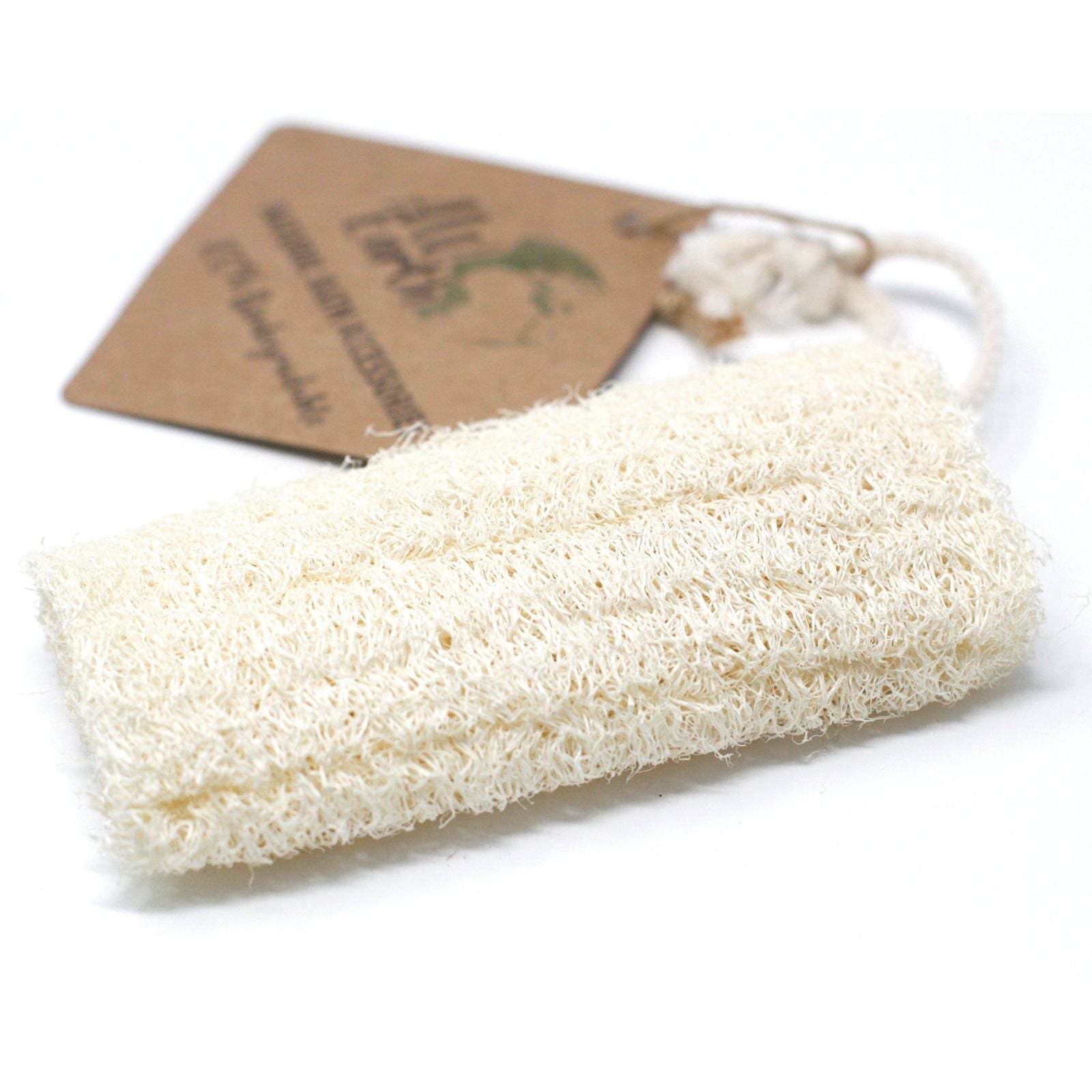 Natural Loofah Scrub on Rope for Gentle Skin Exfoliation Tool