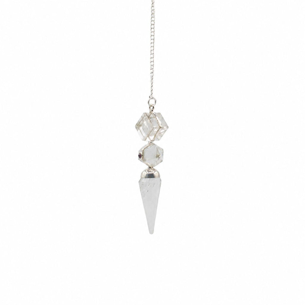 The Architect of Clarity Three Piece Pendulum Crystal Quartz Design