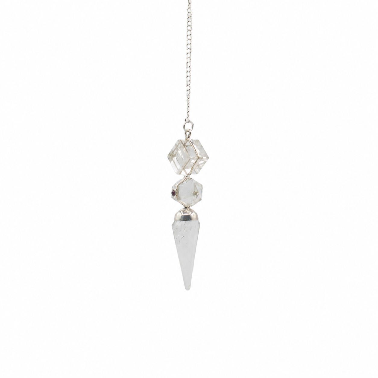 The Architect of Clarity Three Piece Pendulum Crystal Quartz Design