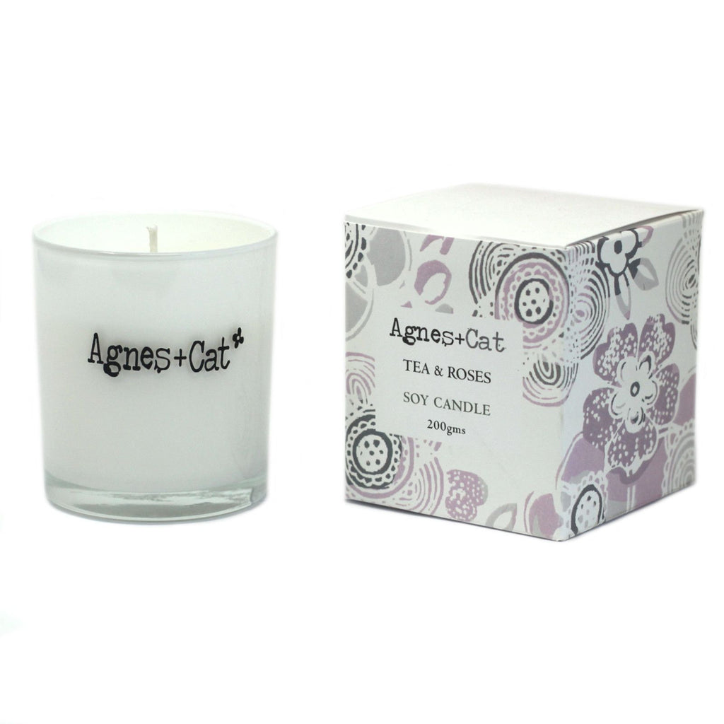 Agnes + Cat Votive Candle Tea and Roses for Calm Relaxing Spaces