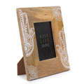 Med Mango Wood Picture Frame with Hamsa Design for 10x15cm Photos