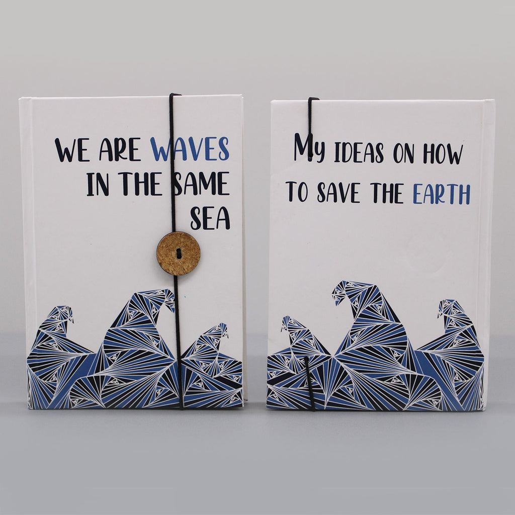 Waves in the Same Sea Notebook with Strap for Eco Friendly Use
