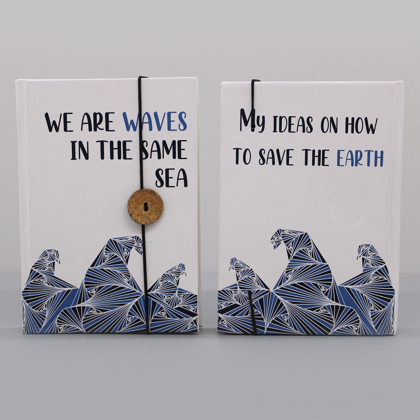 Waves in the Same Sea Notebook with Strap for Eco Friendly Use