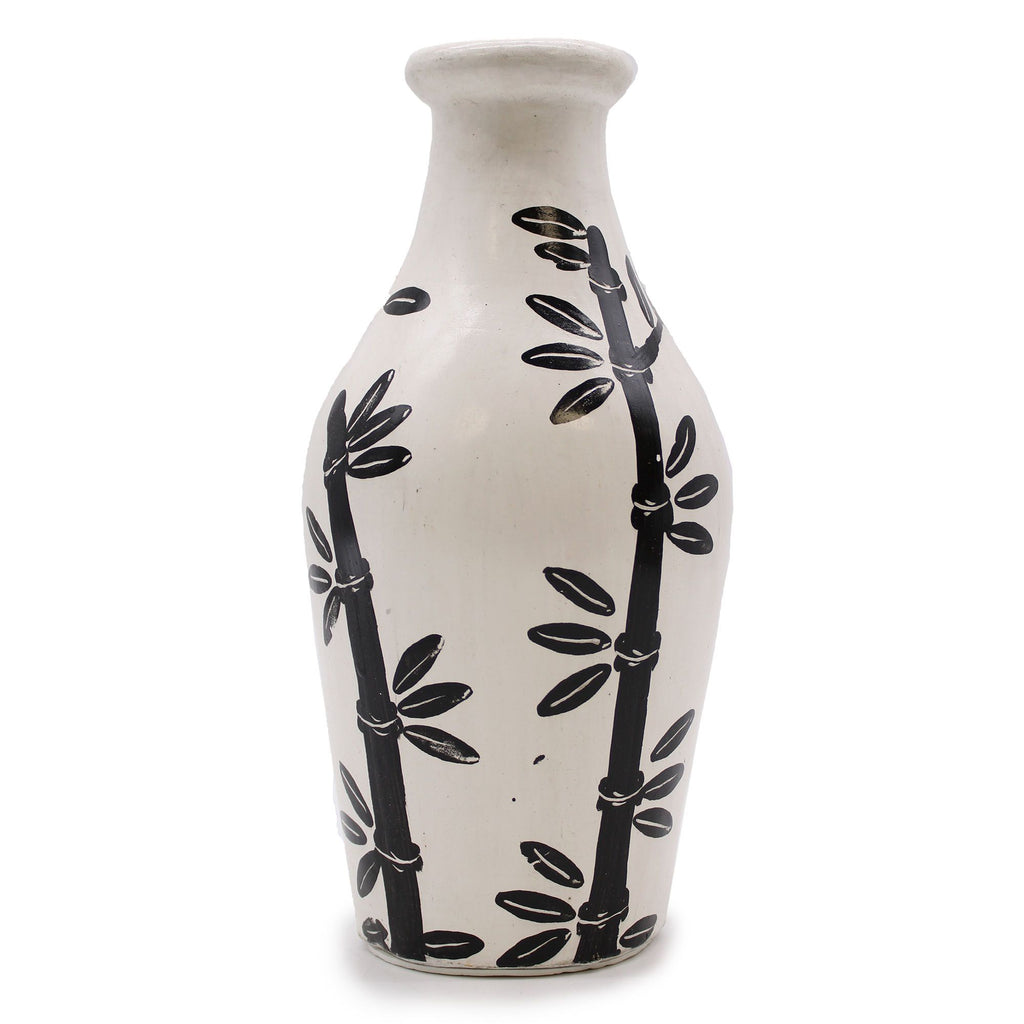Bamboo Motif Shaped Vase Natural Decorative Home Accent for Style