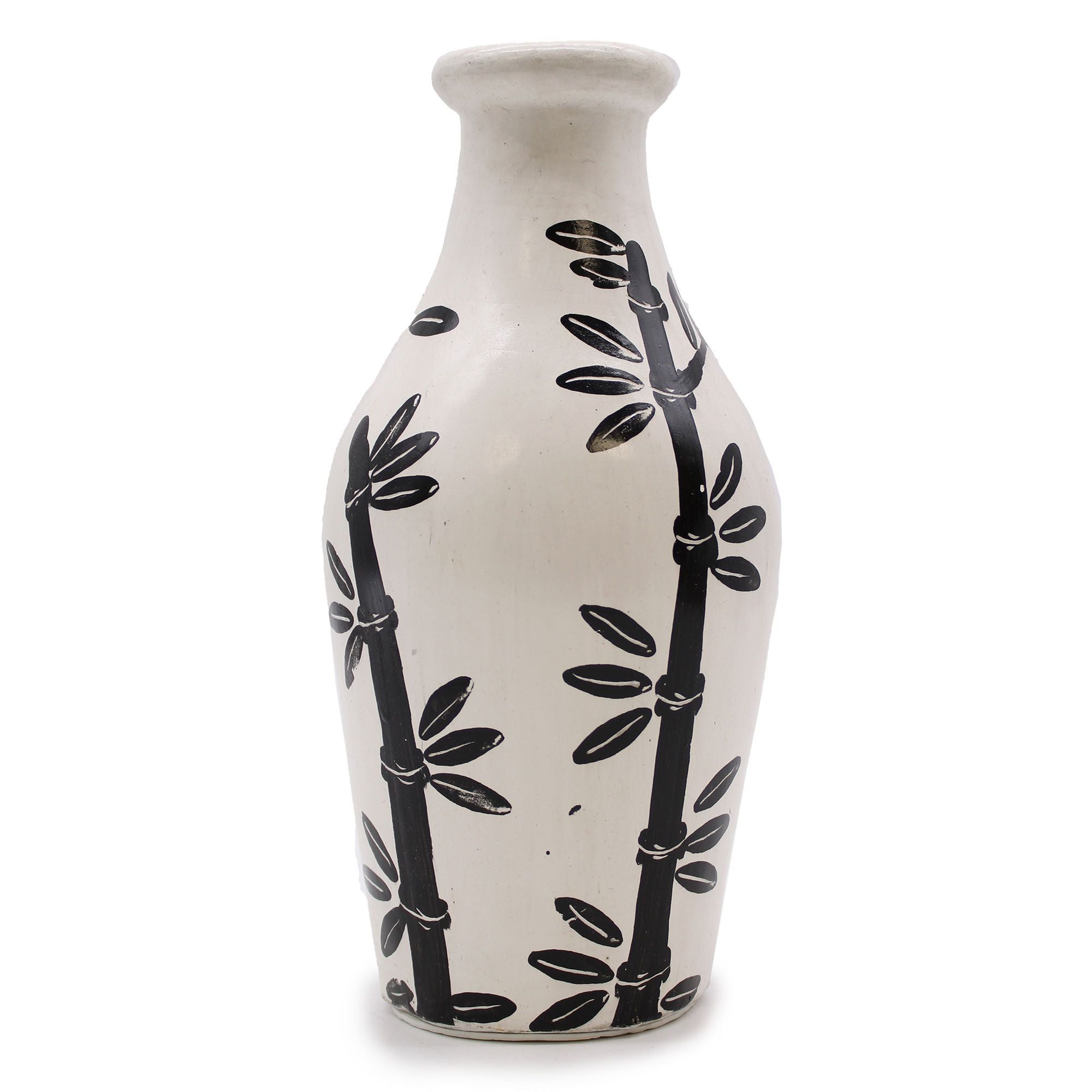 Bamboo Motif Shaped Vase Natural Decorative Home Accent for Style