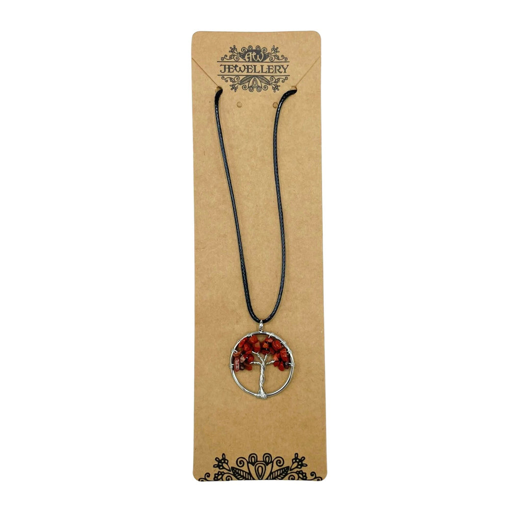 Tree of Life Pendant in Red Jasper for Elegant Jewellery Style