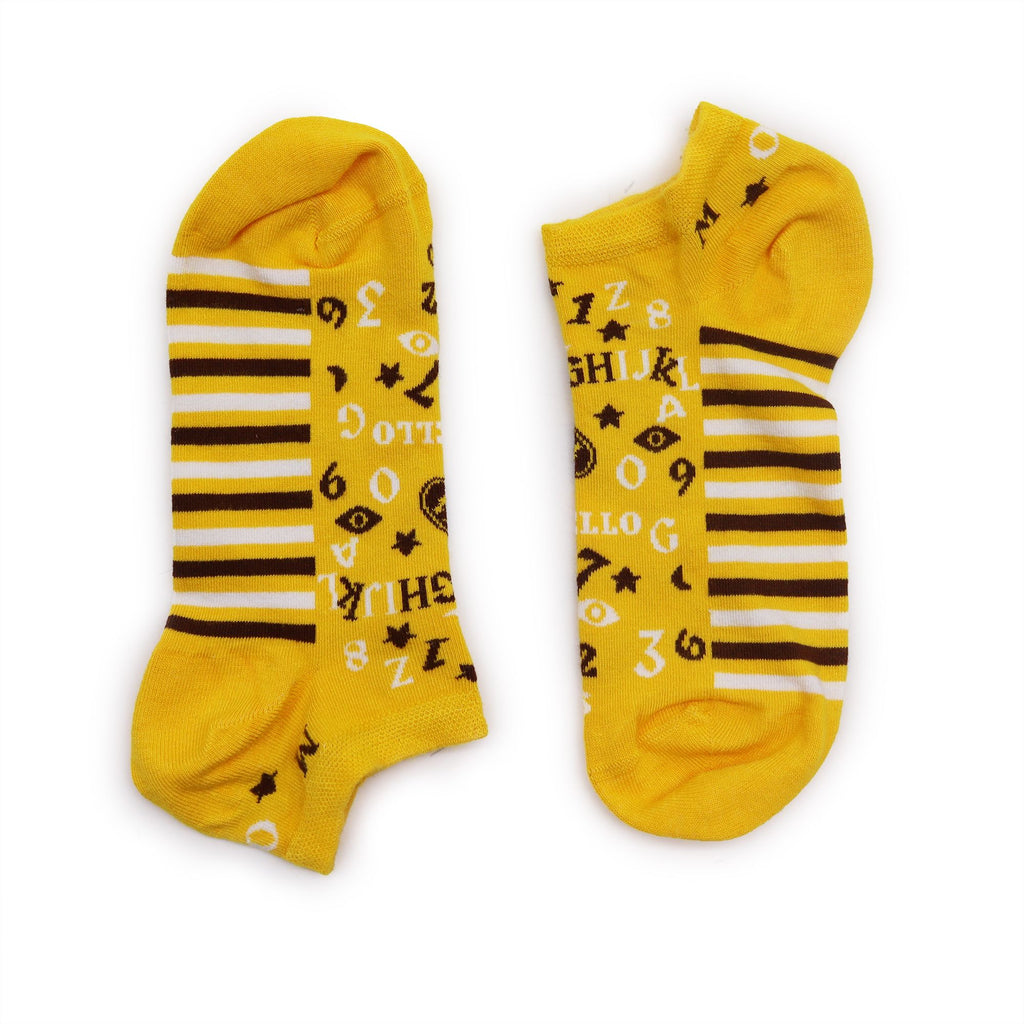 S/M Hop Hare Bamboo Low Cut Socks with Mystical Ouija Board Design