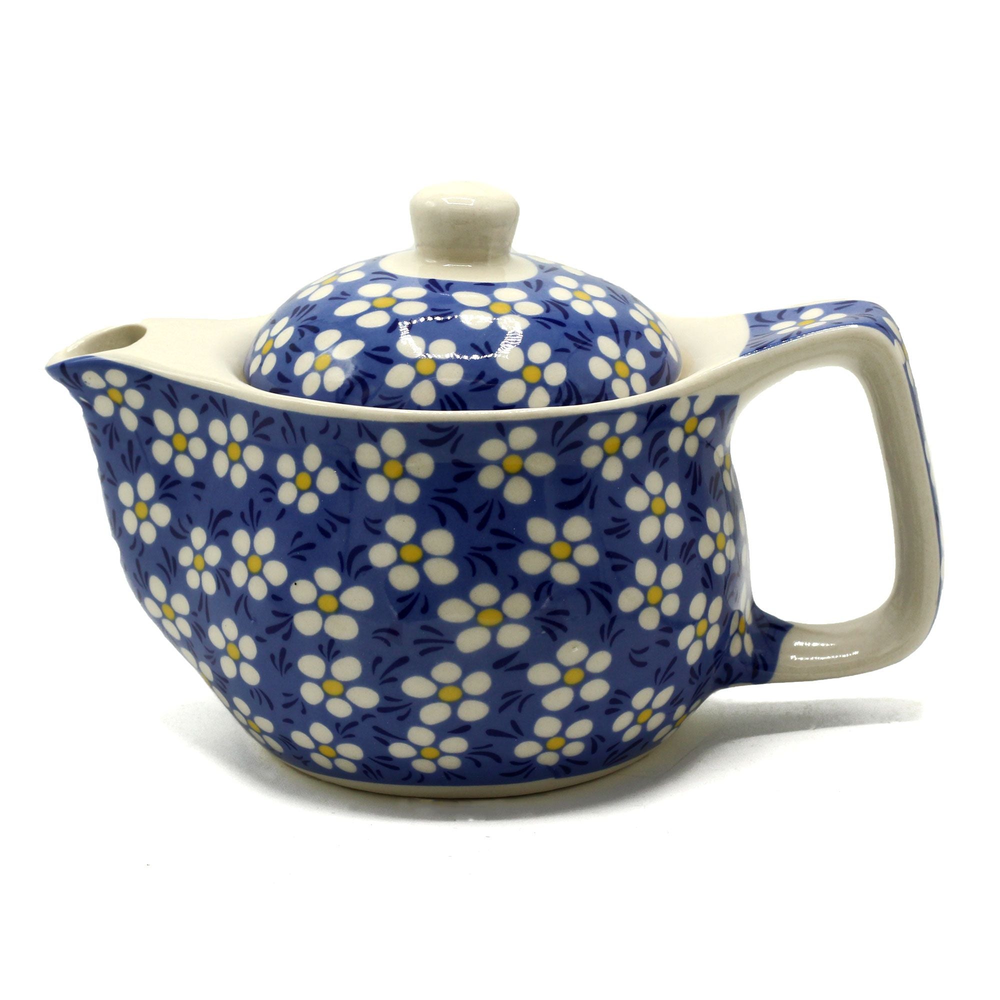 Small Herbal Teapot Blue Daisey for Personal Tea Enjoyment Set