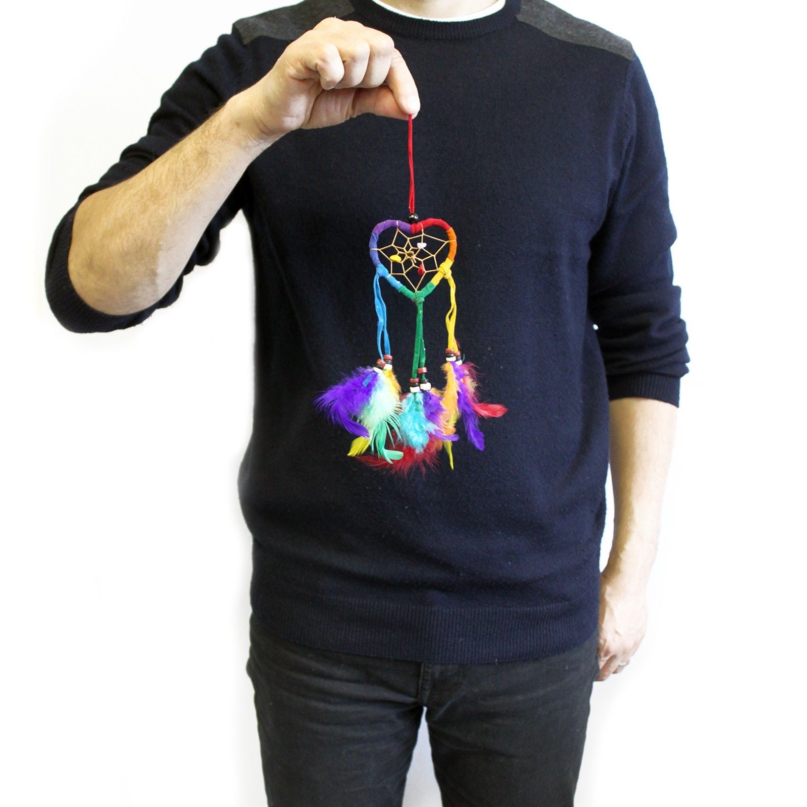 Bali Dreamcatchers Small Heart Turquoise Pink Purple Design Craft