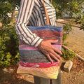 Recycled Big Rug Bag in Shades of Lavender for Storage Solutions
