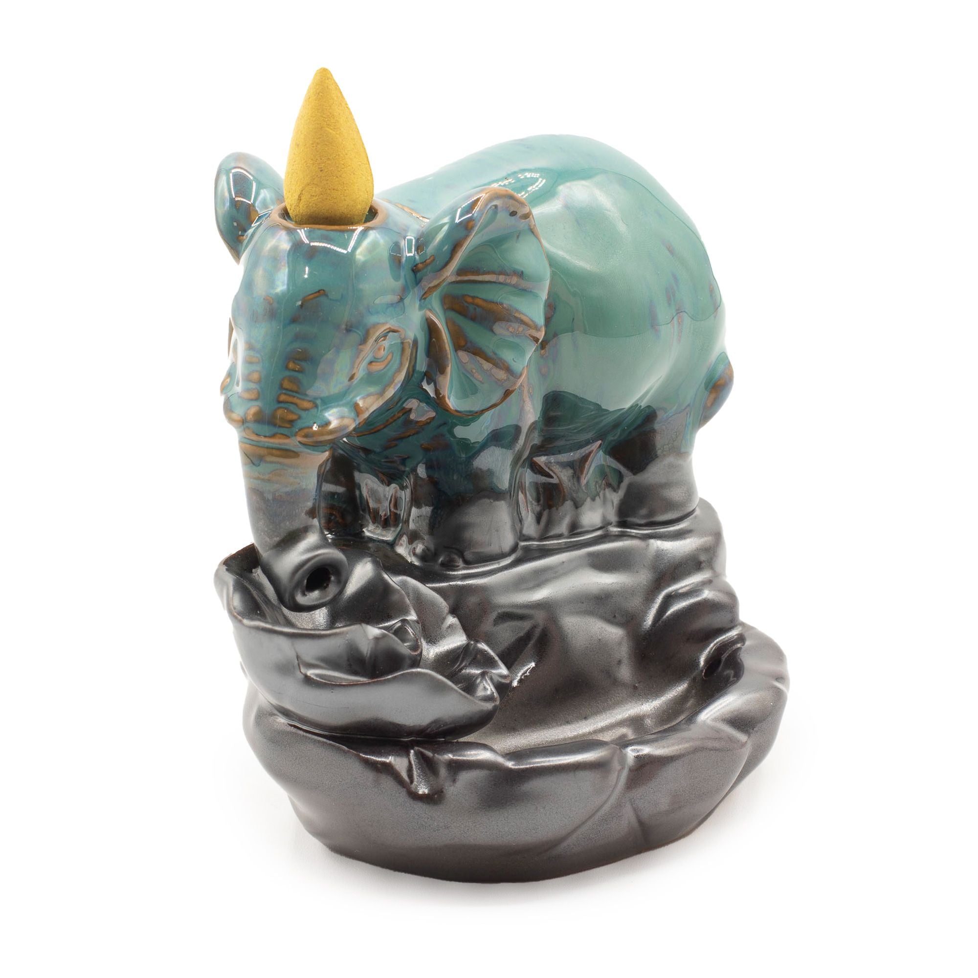 Backflow Incense Burner Elephant at Pool for Soothing Atmosphere