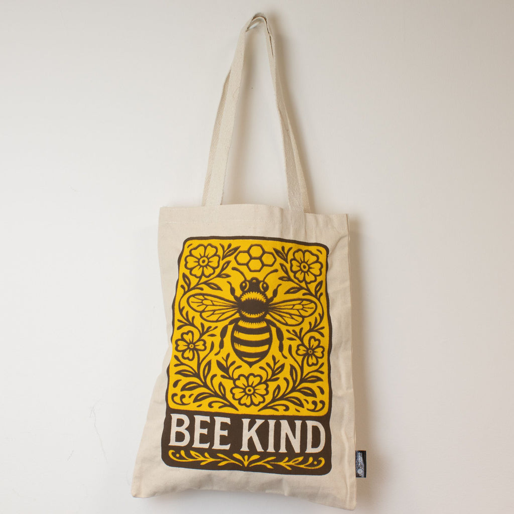 Nomad Sari Iconic Toni Tote Bag with Bee Kind Natural Design